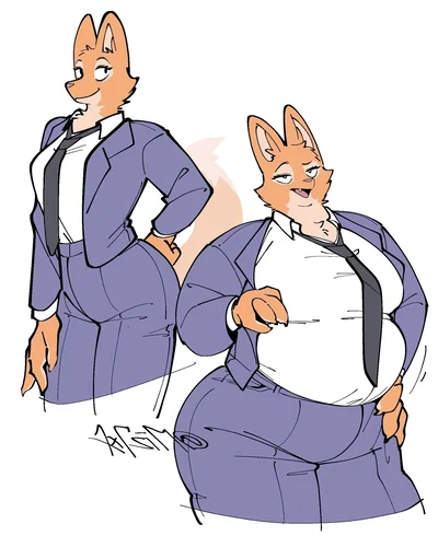 Foxington's Fit to Fat (Diane from Bad Guys Fat Furry)