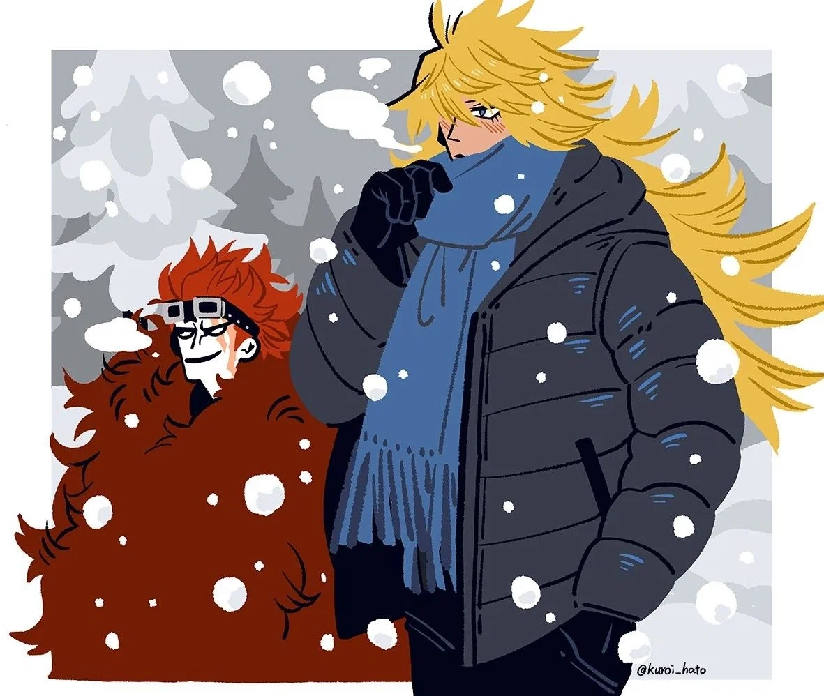 Killer and Eustass Captain Kid - Snow Day AU Seoul - One Piece