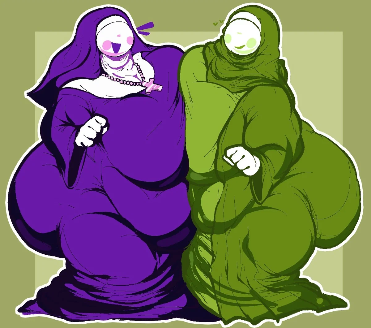 Gertrude & Fatima | Living With Two Sexy Gluttonous Religious BBWs