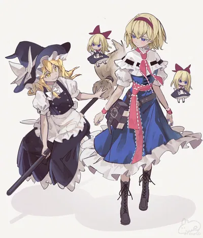 Marisa Kirisame and Alice Margatroid ~ Freezin' the moon