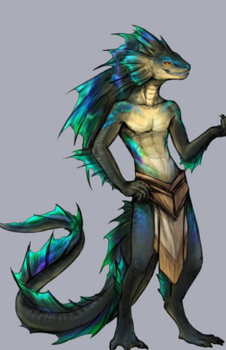 Lizardfolk in a cage