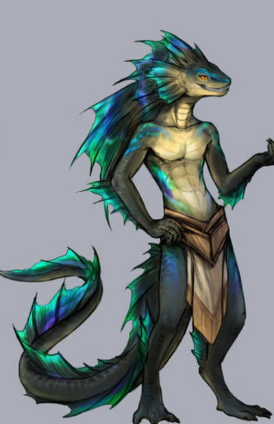 Lizardfolk in a cage