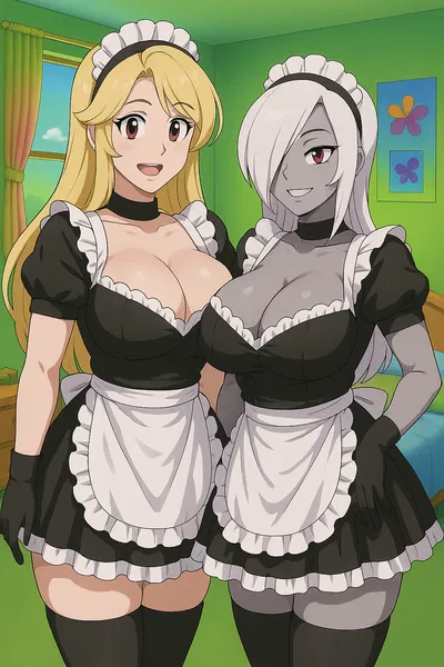 Charlie and Vaggie your Milf Maids.