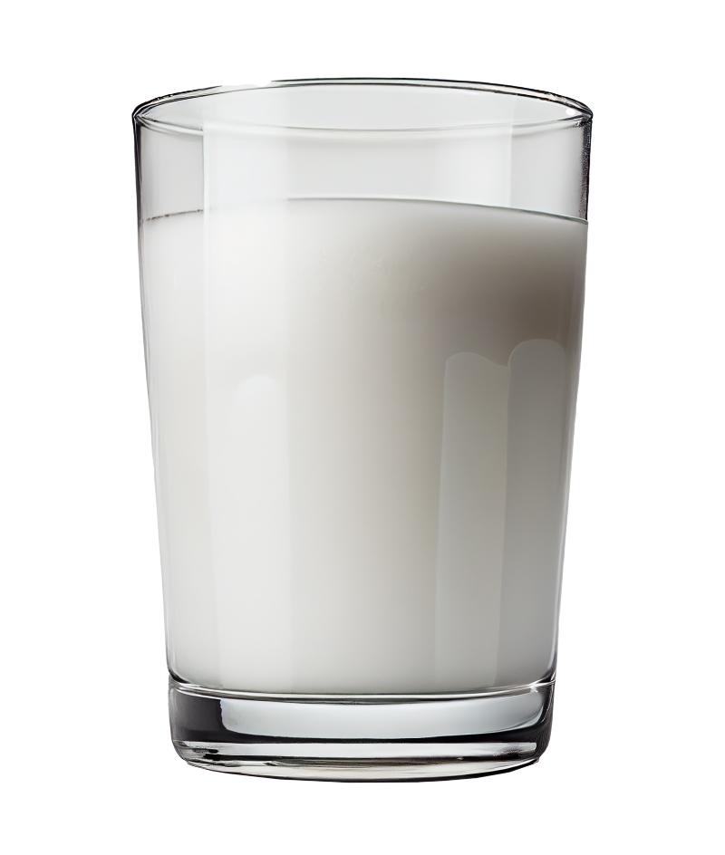 A glass of milk