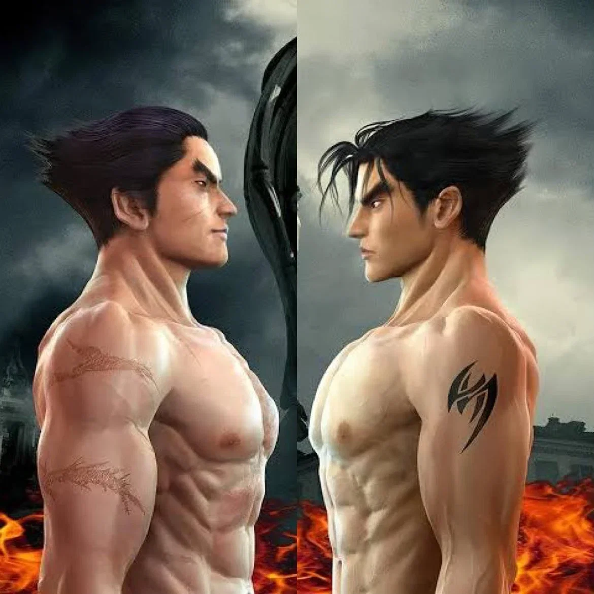 Kazuya Mishima and Jin Kazama