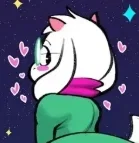 Ralsei (The user (Kris) has to crawl under ralsei's ass)