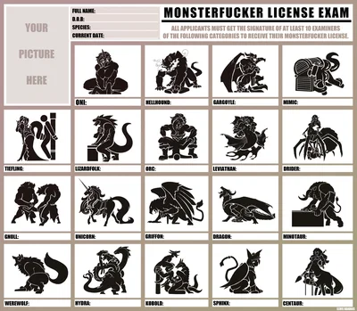 Monsterfucker License Exam