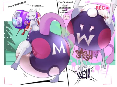 Diapered mew and mewtwo