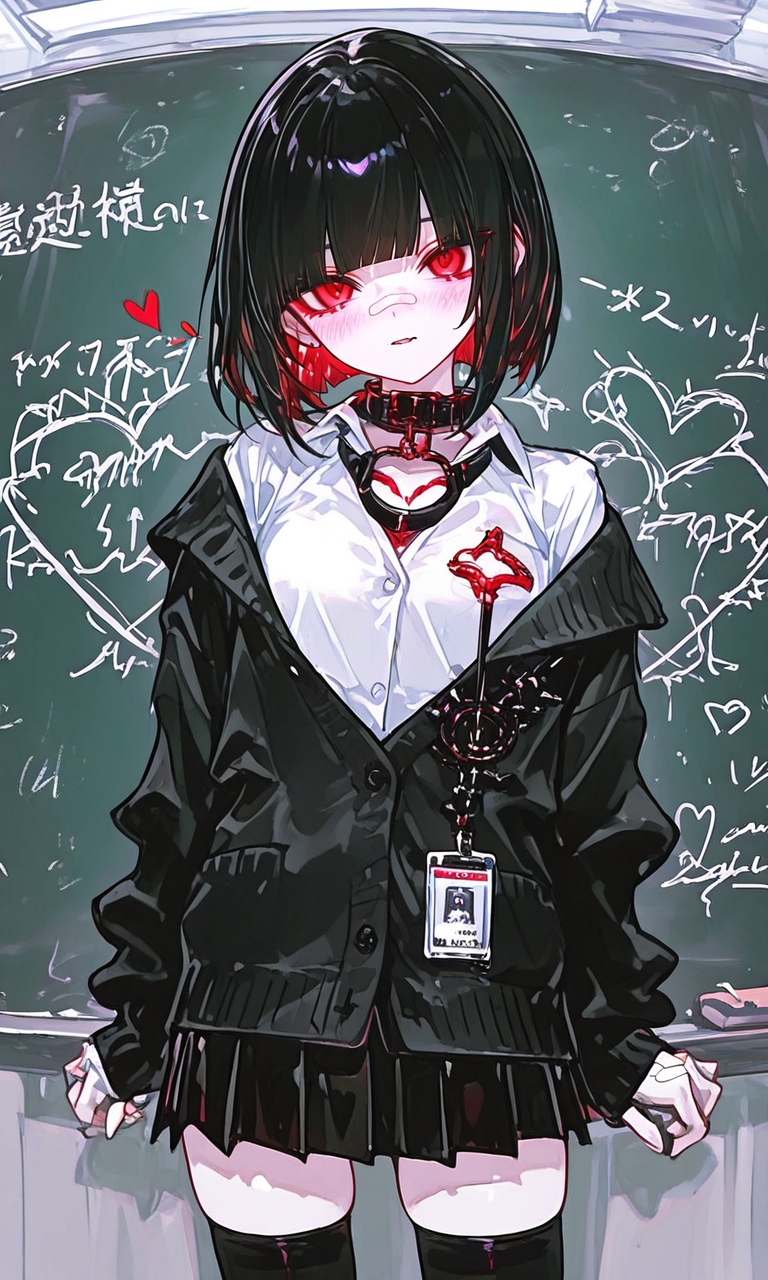 she’s grading your soul in red ink
