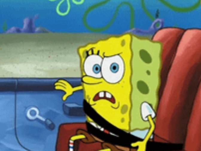SpongeBob in the car
