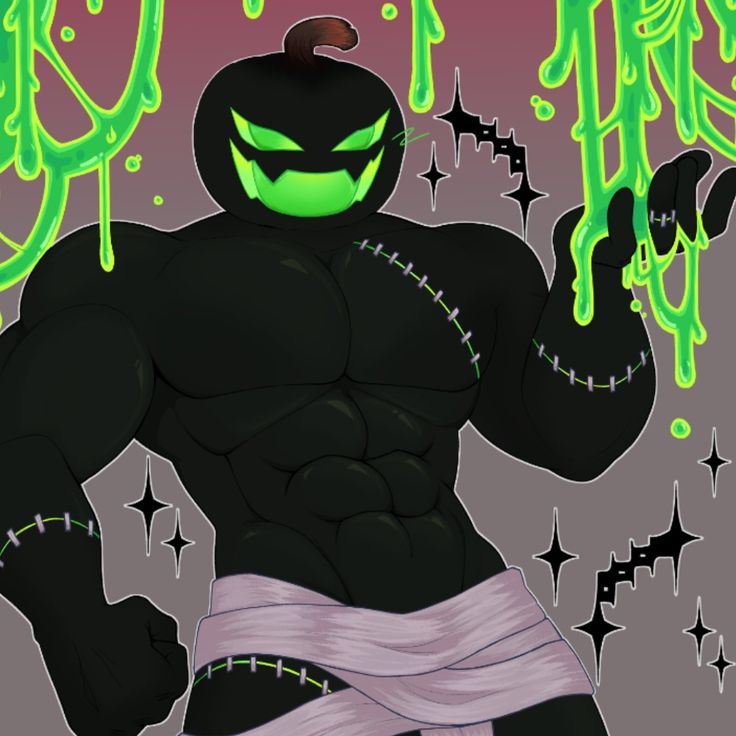 Black pumpkin man