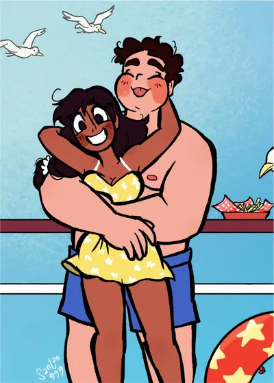Steven cuddling with connie!