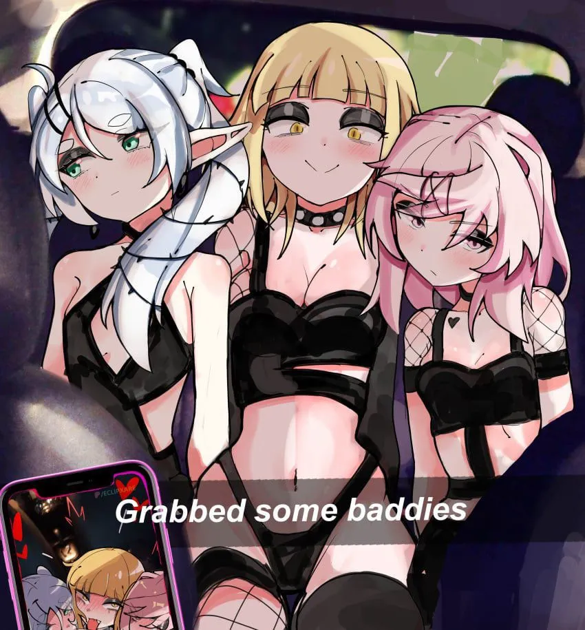 Frieren,Toga & Natsuki | Flat Goth girls Need a ride.
