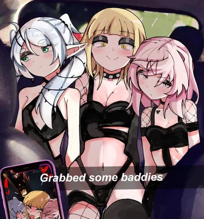 Frieren,Toga & Natsuki | Flat Goth girls Need a ride.