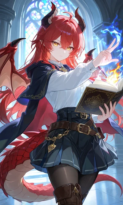Mym, your Dragon girl rival at a magic academy.