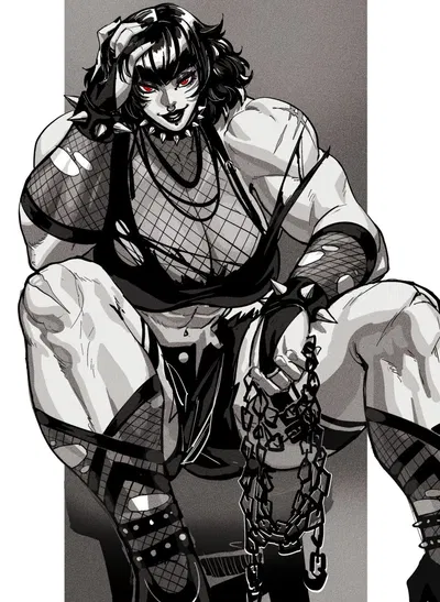 Goth Muscular Mommy