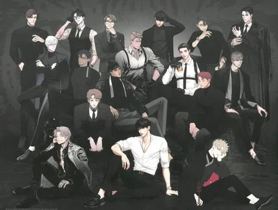 The group of males in tuxedos 