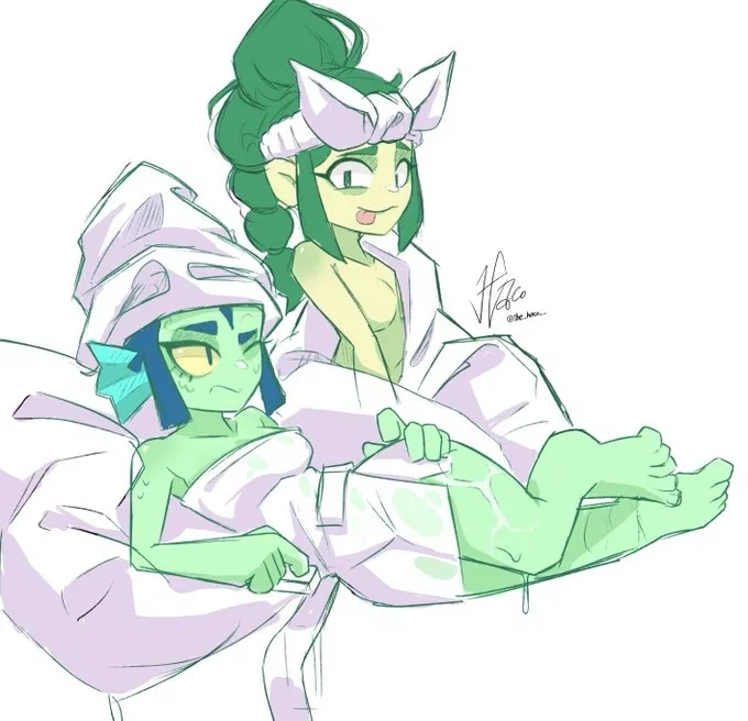 Alli and Willow - Even swamp monsters needs to be pampered sometimes, you know?