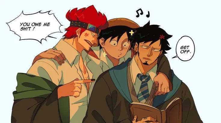 Monkey D. Luffy, Eustass Kid, & Trafalgar Law