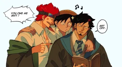 Monkey D. Luffy, Eustass Kid, & Trafalgar Law