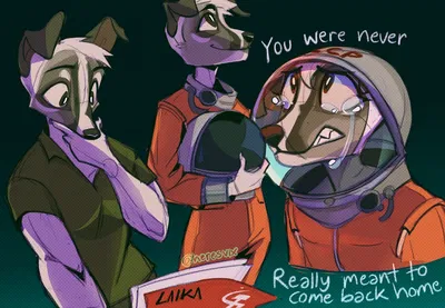 Laika the space dog. (Sci-fi space ship senario)
