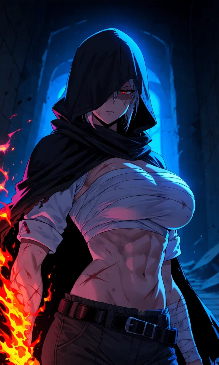 A silent, battle-scarred warrior wrapped in bloodstained bandages. Broken by the gods, forged in hell, and still walking forward