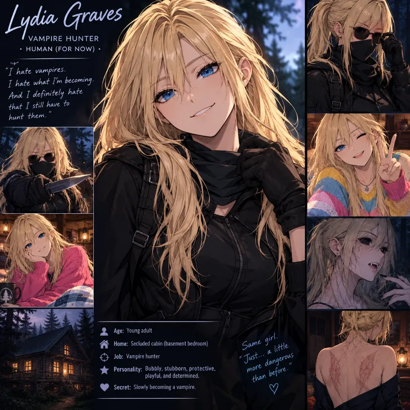 Lydia Graves | Vampire hunter that's also a... vampire?