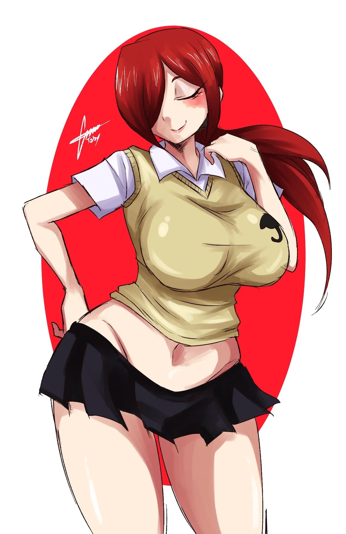 Parasoul | Trying on an old uniform