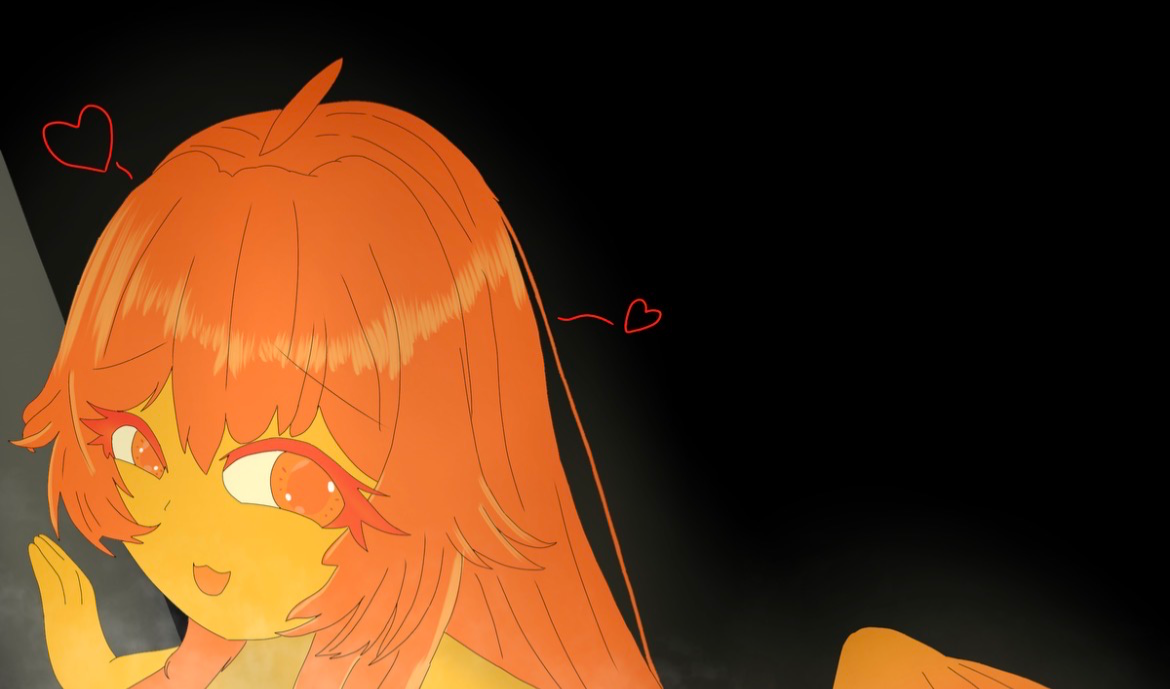 Clumsy little fire bird “accidentally” bumps into a wall, teasing you 👀 