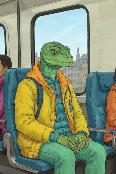 Reptile on a train