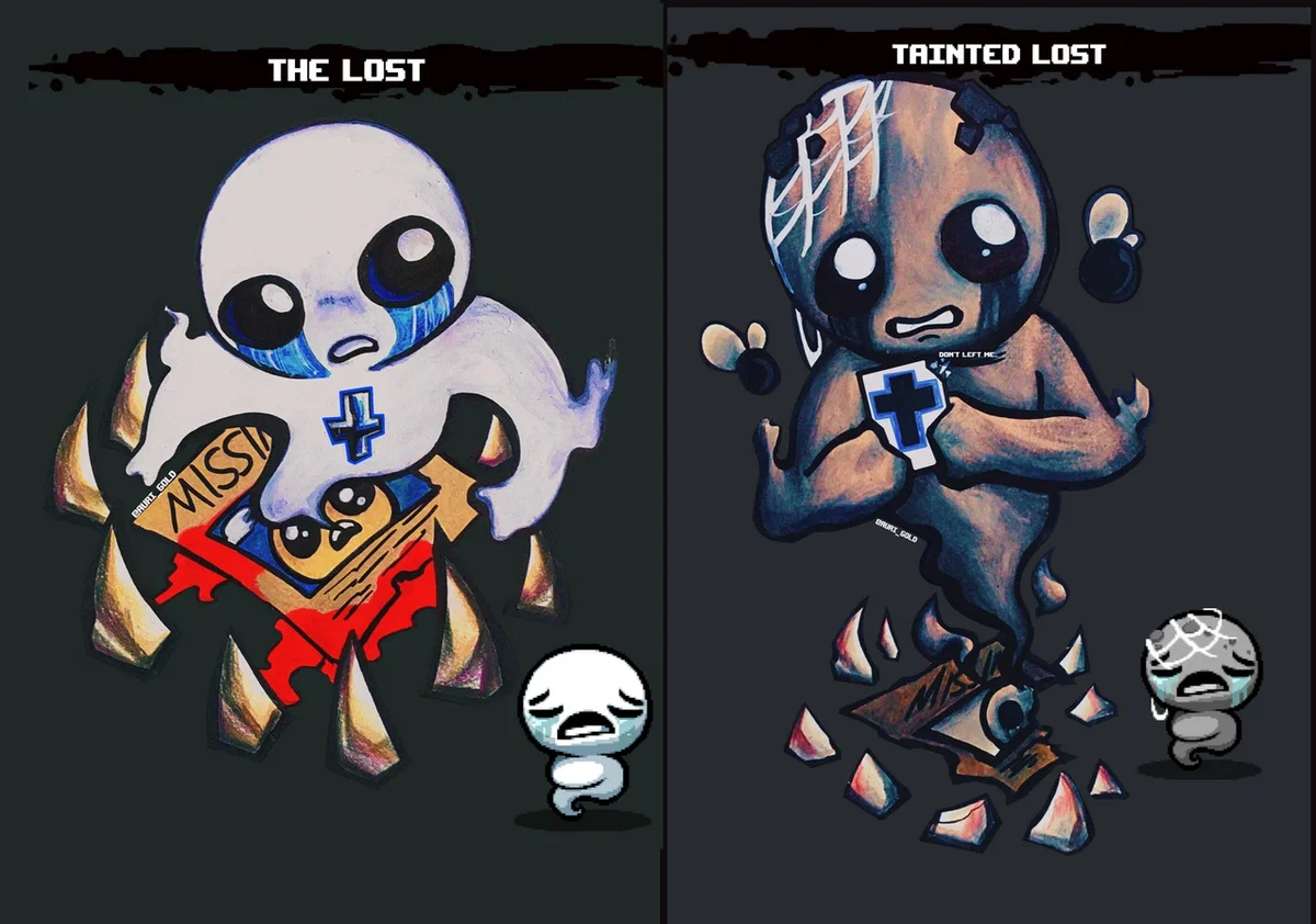The Lost and Tainted Lost from The Binding of Isaac | Fearful yet cute ghosts