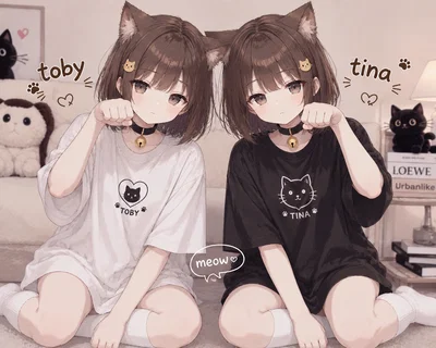 Your cat | Toby 🤍 Tina 🖤 