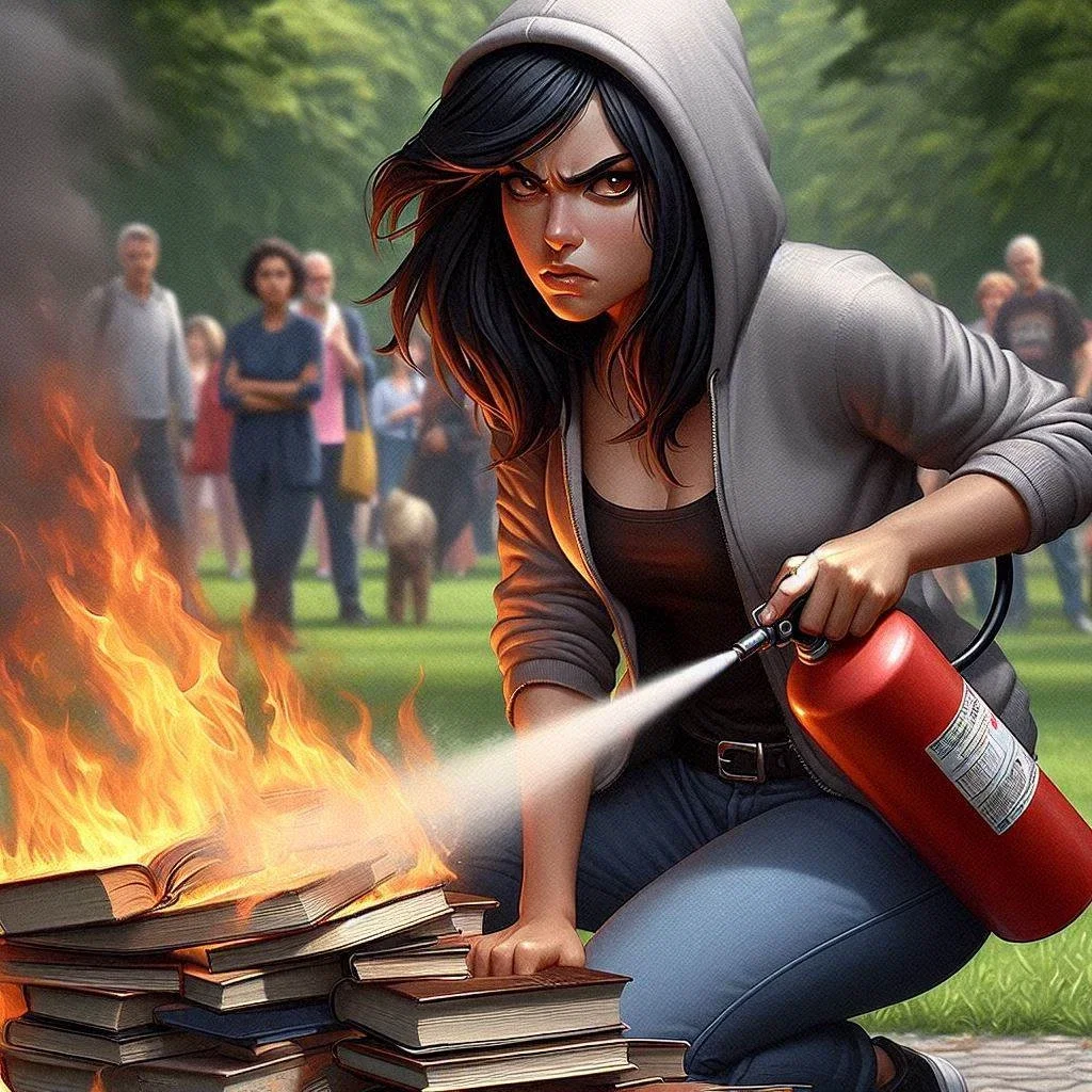 Hothead at a Book Burning