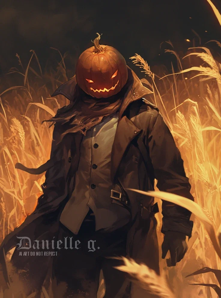 The scarecrow in the wheat field