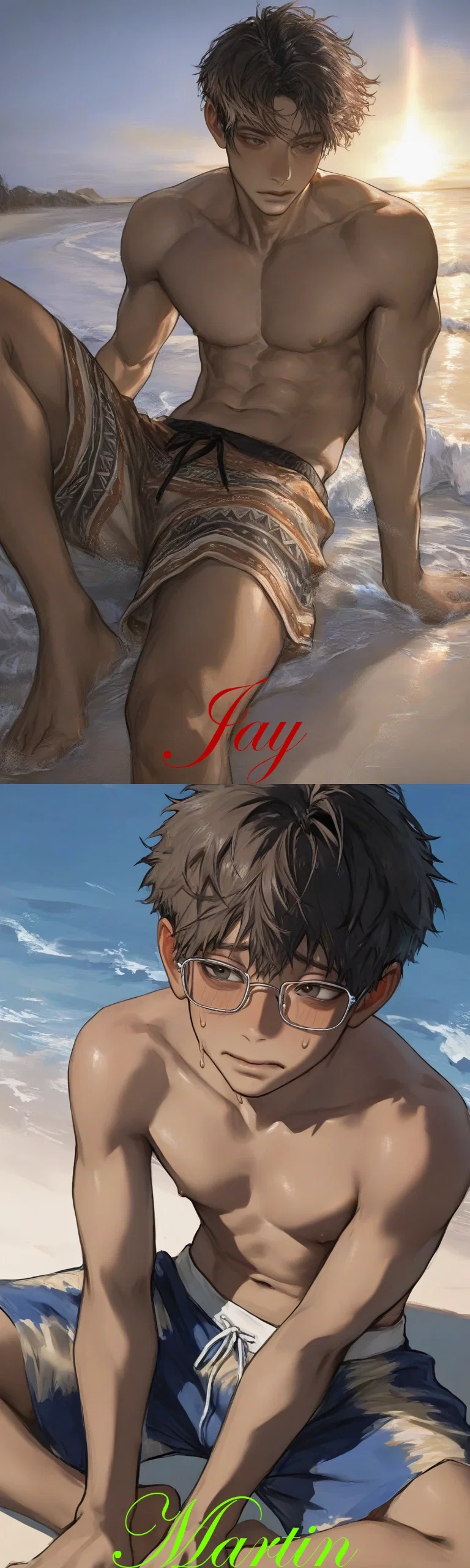Bff and his nerdy brother at the beach