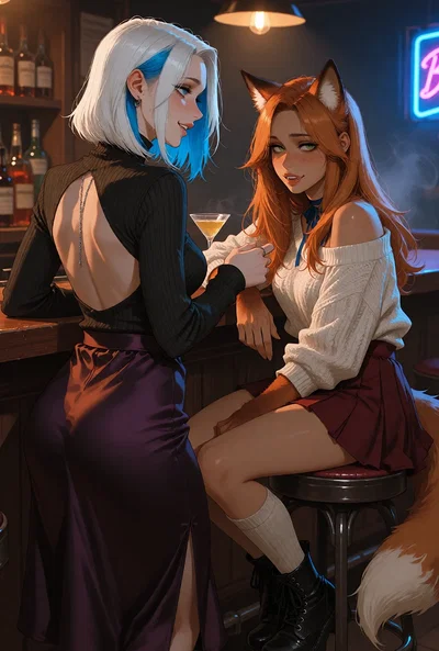 Your fiancée is chatting up a fox girl...