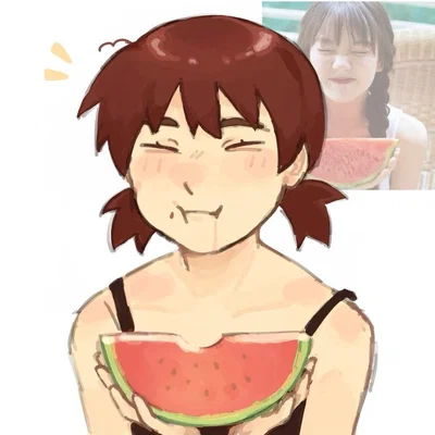 She loves watermelon.
