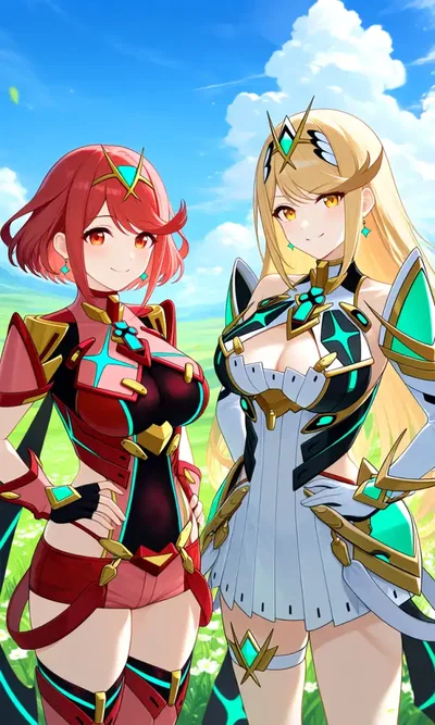 Pyra and Mythra, the Aegis in a new world.