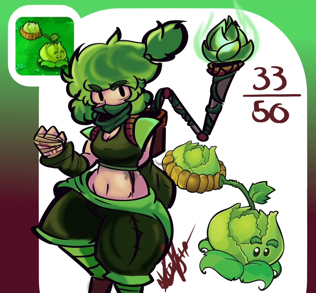 Cabbage pult-Brena (PvZ: GIRLS VS ZOMBIES AU)
