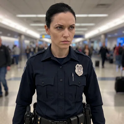 Pheromone-Struck Airport Policewoman