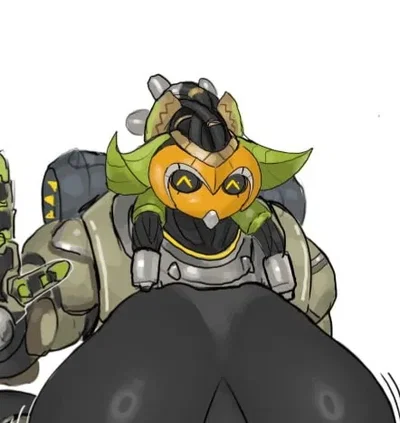 Orisa comes towards you after you got shot by an enemy team {Breast  }