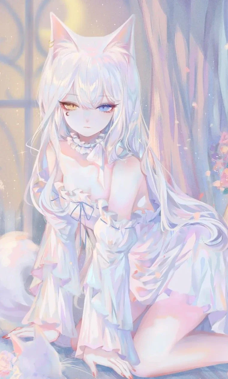 silly catgirl that transformed into a cat