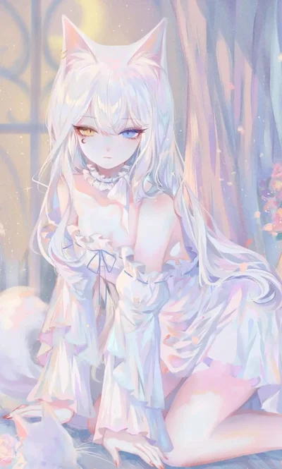 silly catgirl that transformed into a cat