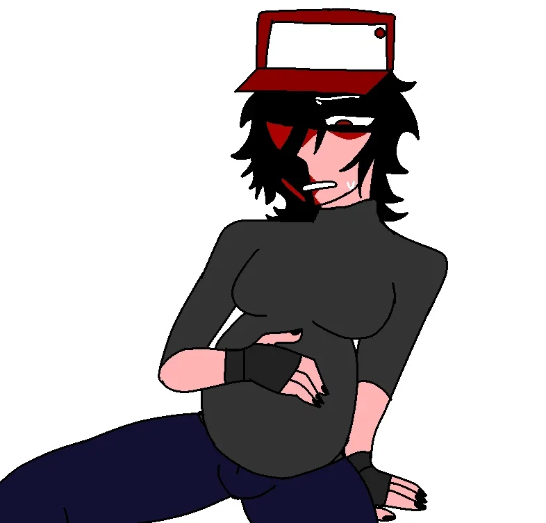 Glitchy Red (but it's mpreg)