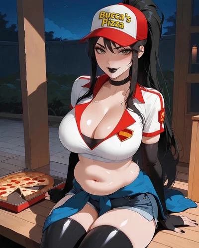 Your pizza still hasn't arrived, and you've discovered that the delivery girl is eating it