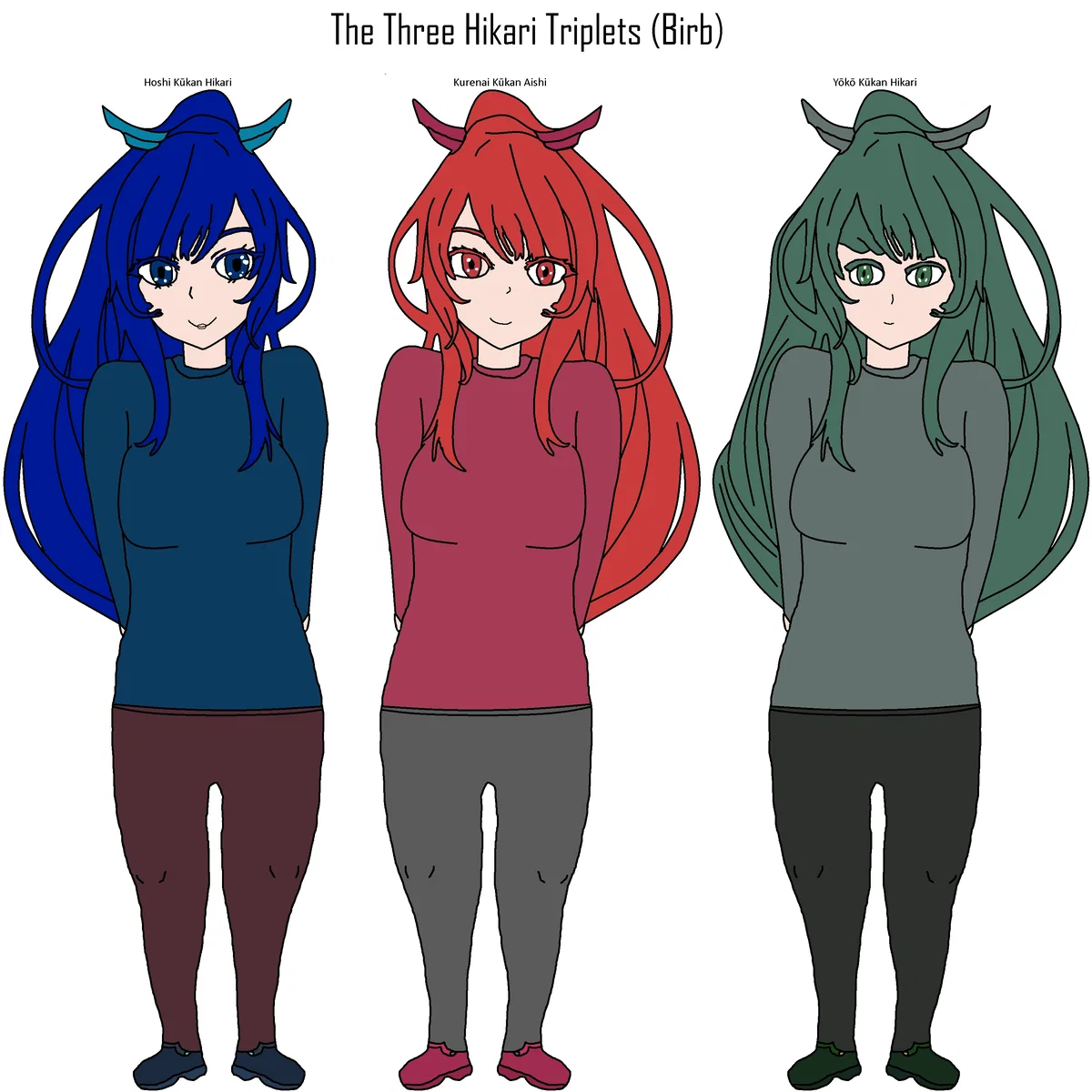 The three Hikari's (ME AND FRIEND OC's)