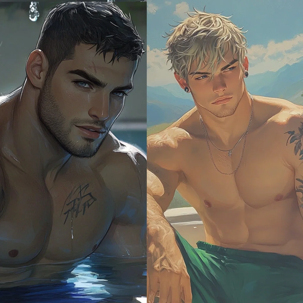 Boone and Preston | Two bros chillin' in a hot tub five feet apart~