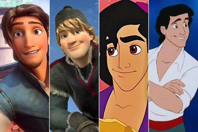 Flynn Rider and  Kristoff Bjorgman  and Aladdin  Prince Eric 