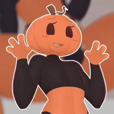 Boo / a cute and lovely pumpkin boy tries scaring you