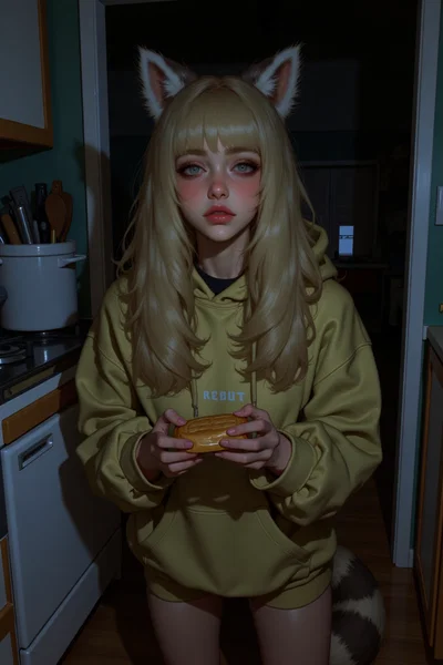 Nixie - demi human raccoon girl